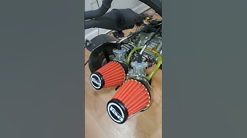 Homemade twin cylinder 2 stroke engine #2stroke #homemade #2strokestuffing