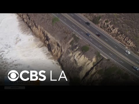 Erosion closes a portion of Pacific Coast Highway in Laguna Beach