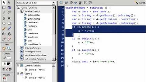 Цифровые флеш-часы на ActionScript 2.0