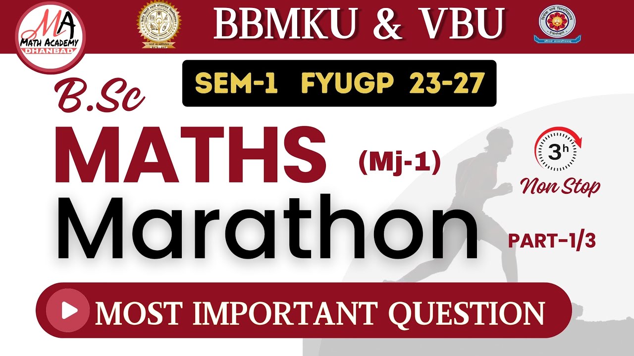SEM 1 VBU & BBMKU MATHS MARATHON PART1/3  MATHS IMPORTANT QUESTION ,B.Sc maths vbu hazaribag & bbmku