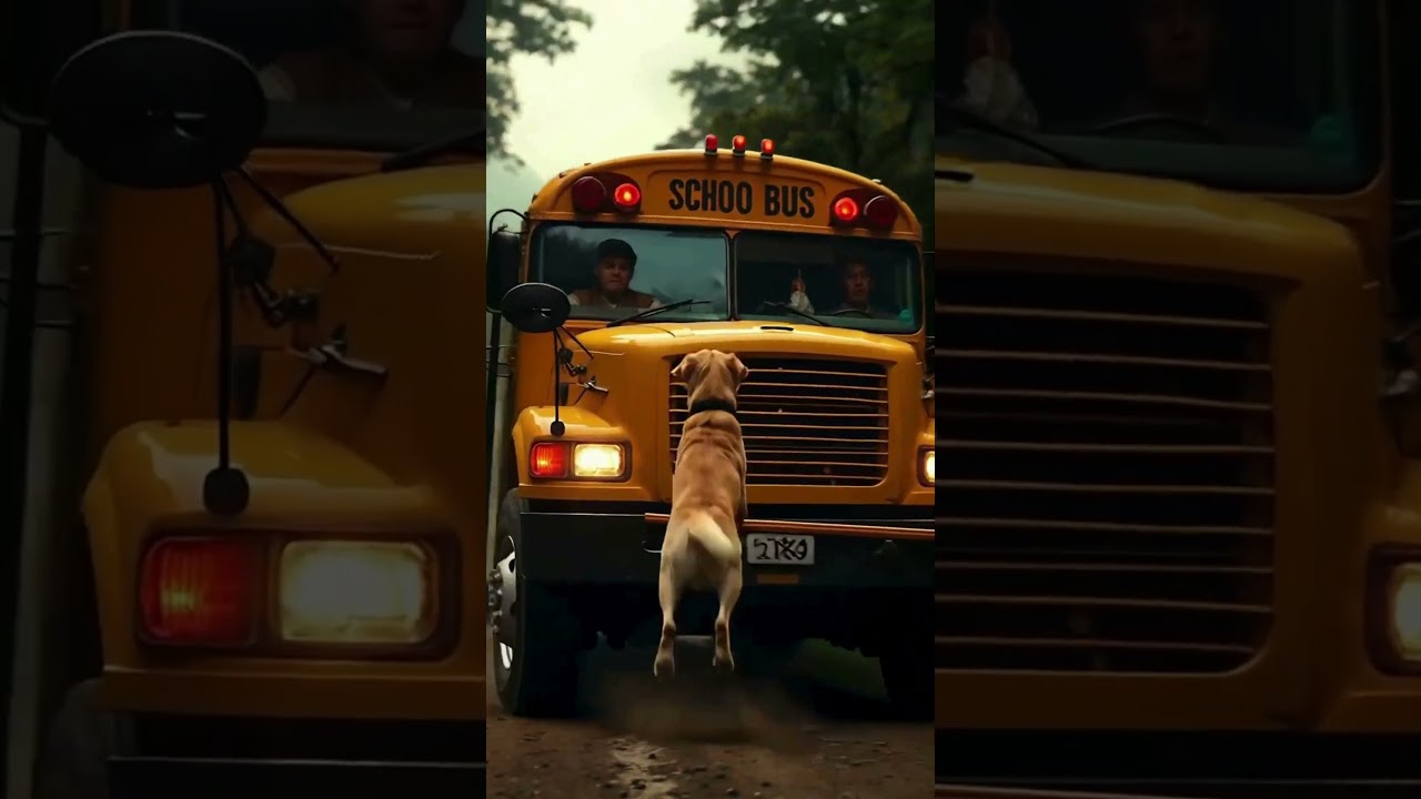 Golden Retriever Risks His Life to Stop a School Bus From Disaster 🚨🐕