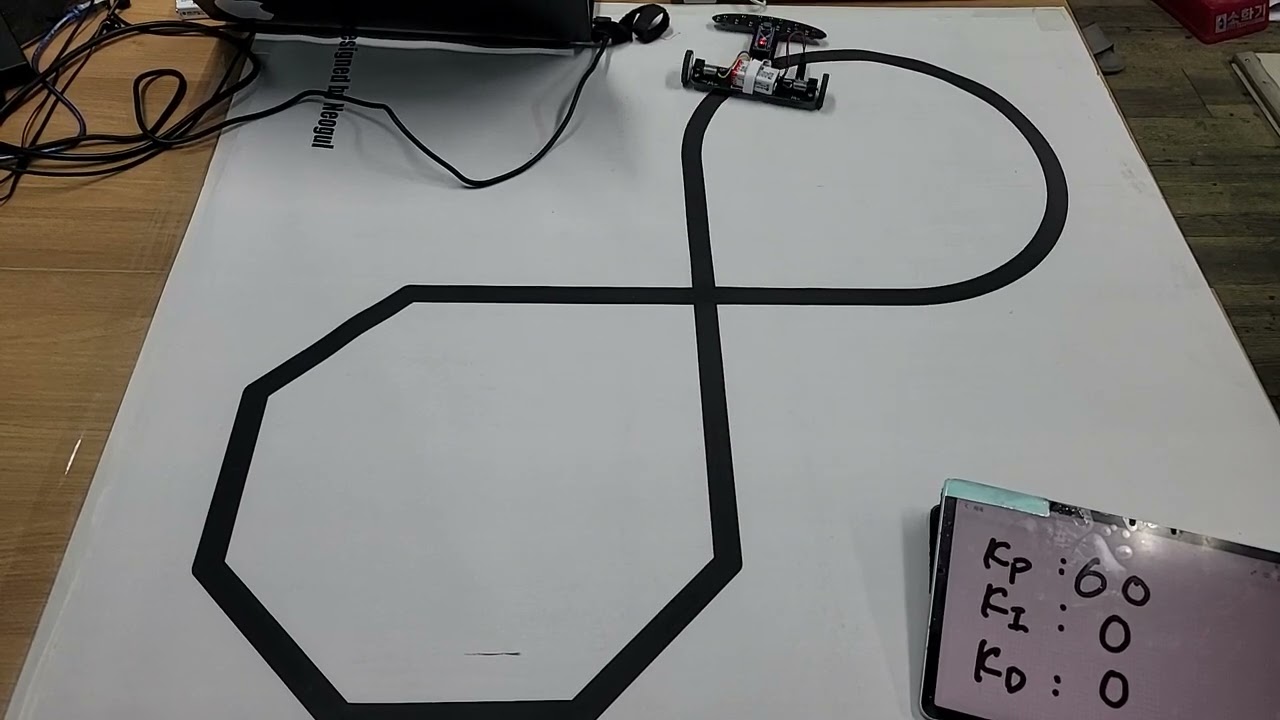 Kp = 60, Ki = 0, Kd = 0  Line Tracer Test