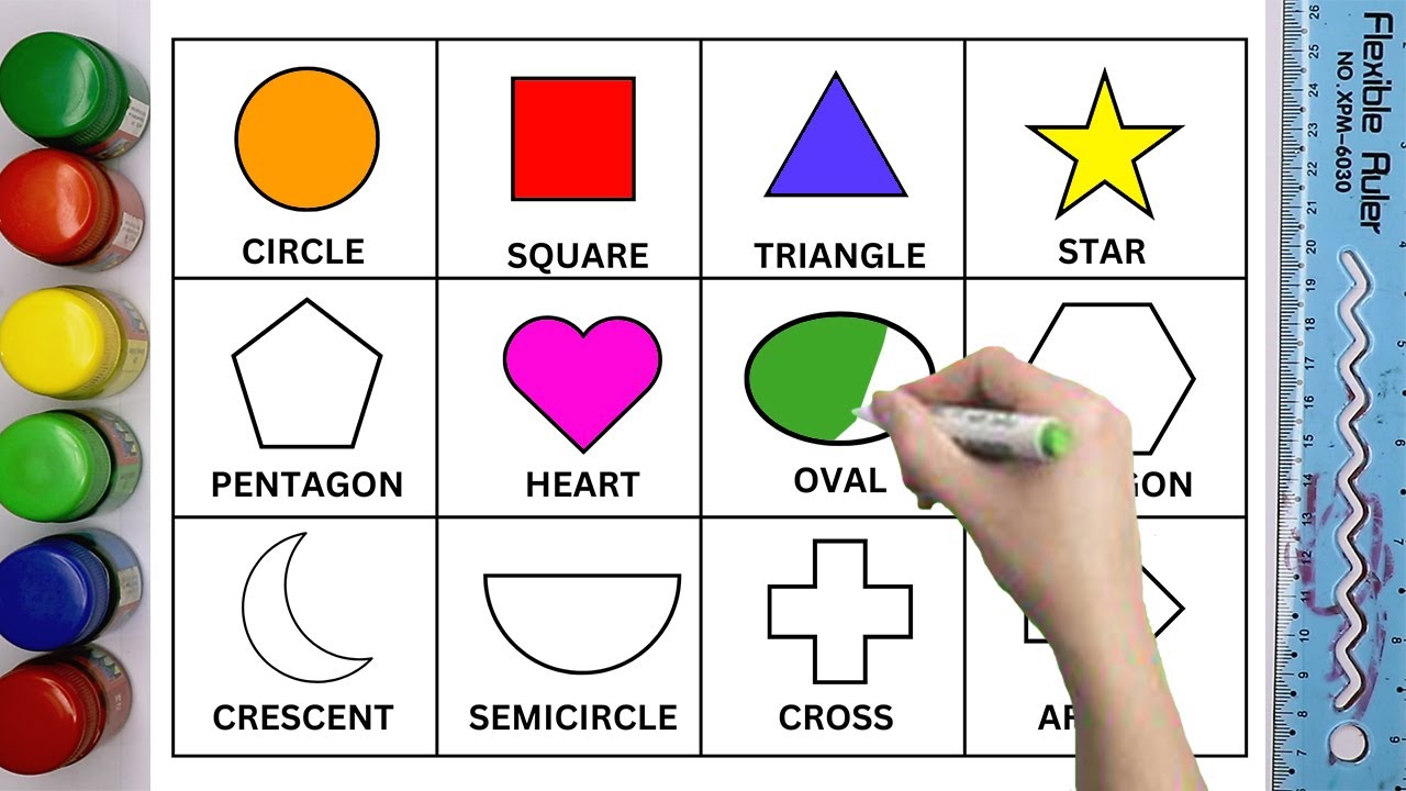 Learn different Shapes and Color for kids | Circle, square, triangle