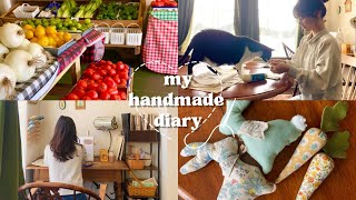 【my handmade diary #1】🌷welcoming spring make over💐make a cushion cover and a doily｜sewing vlog
