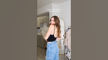 3 easy ways to style a basic tank top! which look do you like best? #fashion #lifehacks #shorts