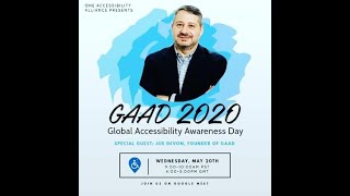 Global Accessibility Awareness Day (#GAAD) 2020 Webinar with Joe Devon