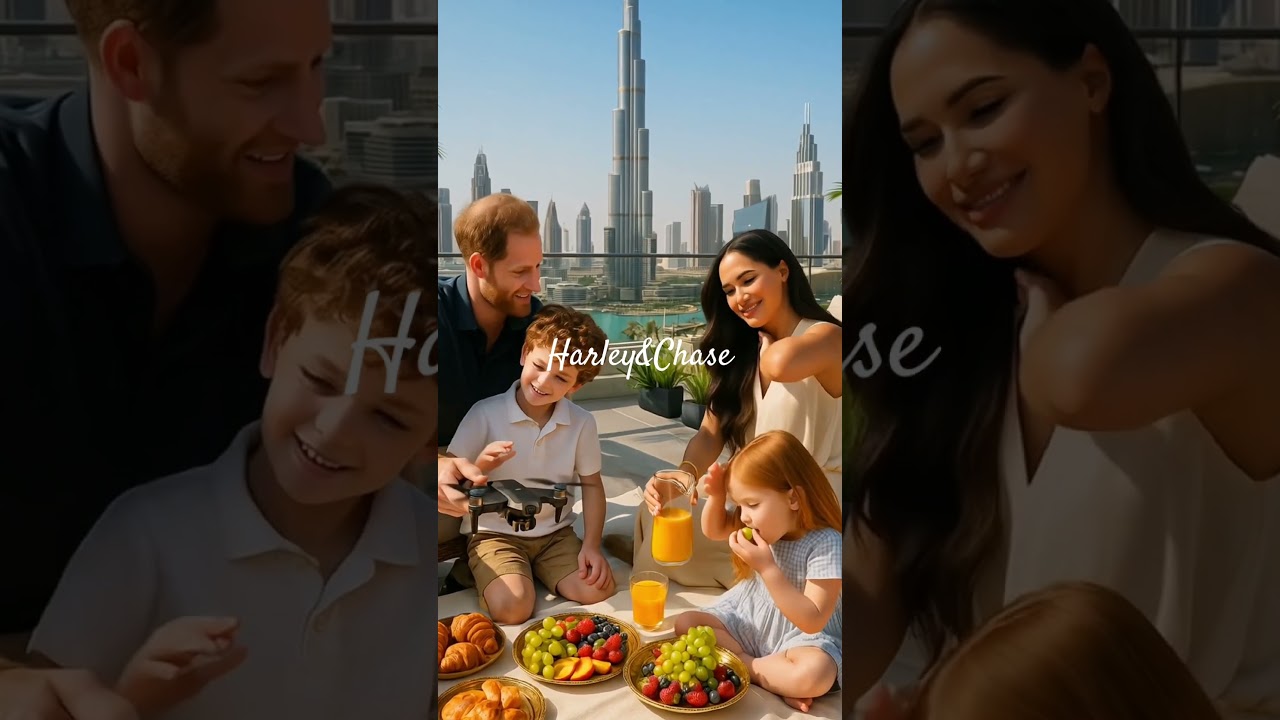 Prince Harry - Son & Daughter Rooftop Breakfast 