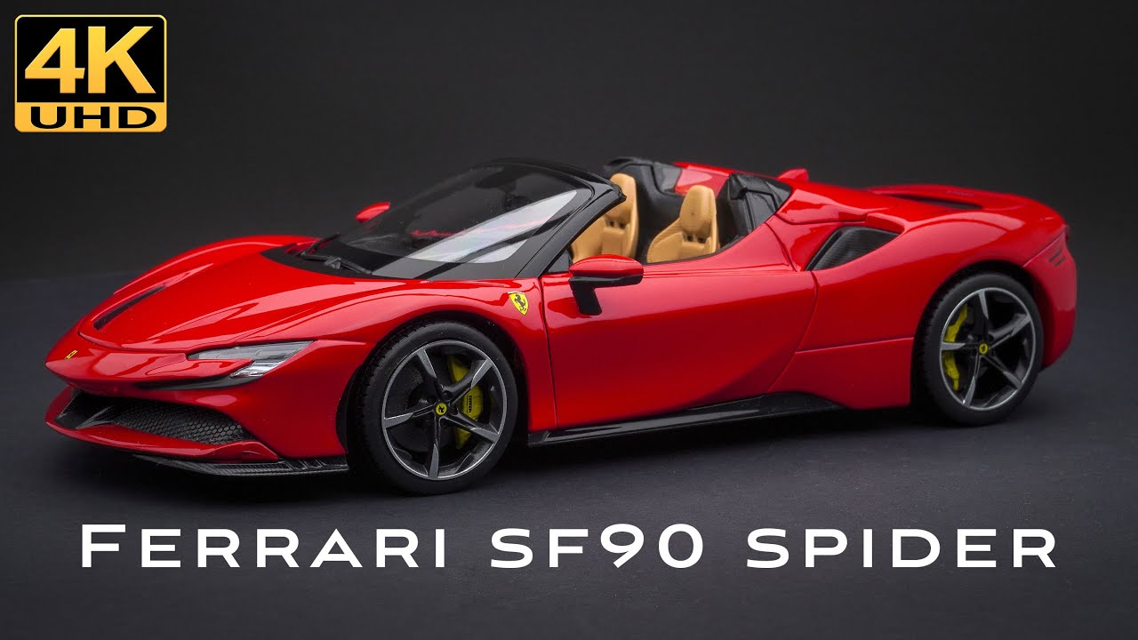Ferrari SF90 Spider, 4K UHD - 1/18 Bburago - YouTube