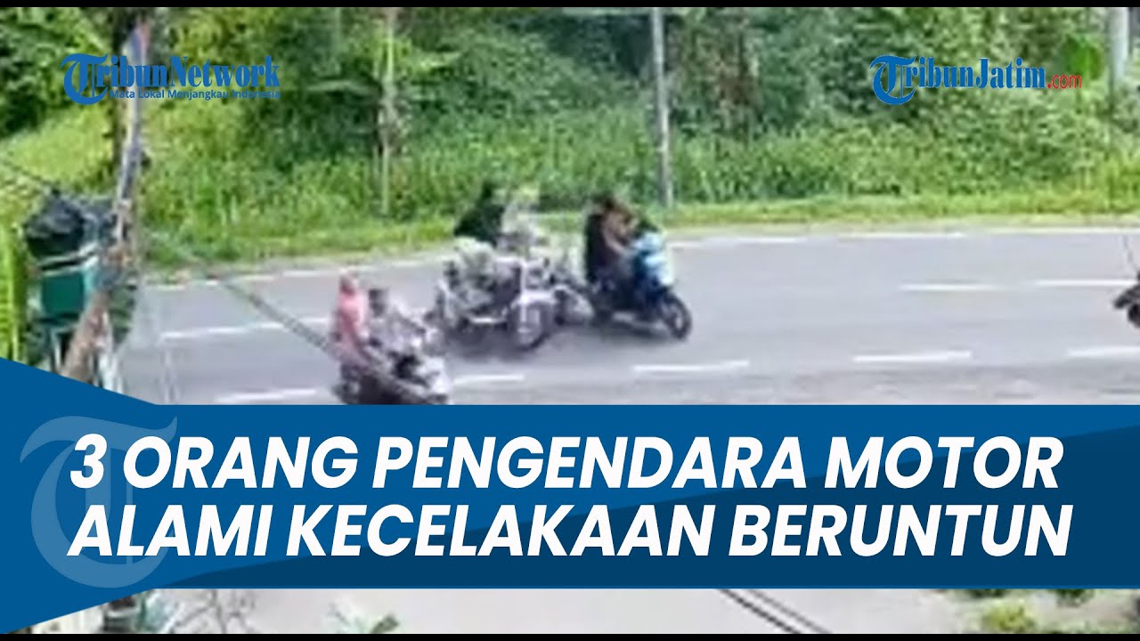 KECEPATAN TINGGI ! 3 Pengendara Motor Mengalami Kecelakaan Beruntun Hingga Terpental di Salatiga
