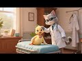 Fuzzy's Clinic , silent animation for kids, no dialogue cartoons