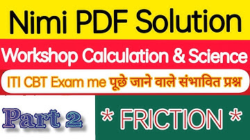WCS Important Questions | Friction | Part 2 | ITI CBT Exam