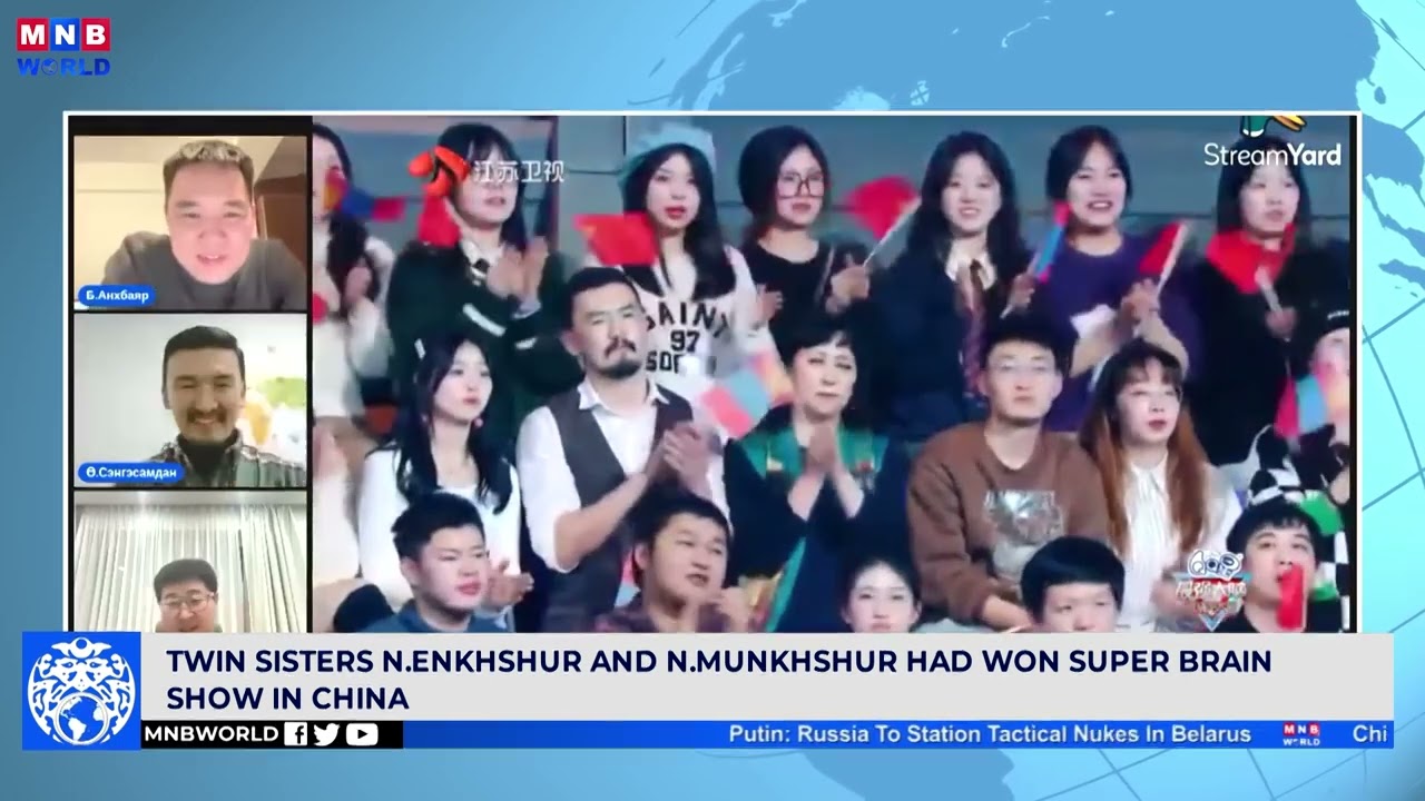 Twin sisters N.Enkhshur and N.Munkhshur had won super brain show in china.