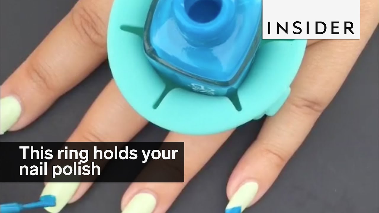 This ring holds your polish while you paint your nails - YouTube