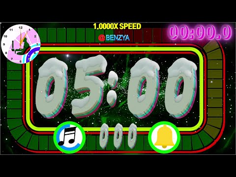 Colorful Snow font 5 minutes countdown timer  alarm🔔