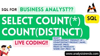 Count (*)| Count (Distinct) from #analysistrends SQL #businessanalyst #SQL #babok #analysistrends