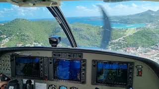 Landing at St.Barth with Cessna Caravan St.Barth Commuter