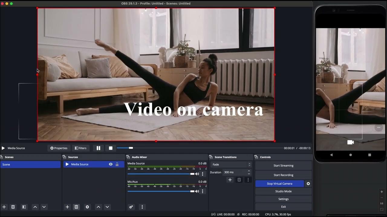 obs virtual camera on android emulator YouTube
