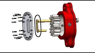 GEAR PUMP IN SOLIDWORKS  | PARTS AND ASSEMBLY