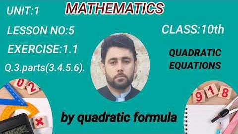 |class 10th maths|EX1.1|Q.3.parts(3.4.5.6).by quadratic formula (sehlan tuition academy)