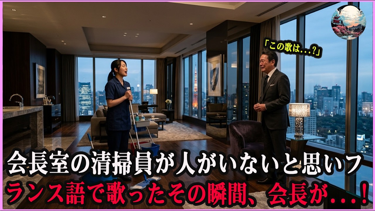 清掃員がフランス語で歌った瞬間――大企業の会長が涙を流した衝撃の理由。