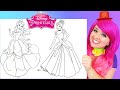 Coloring Belle & Cinderella | Pencils