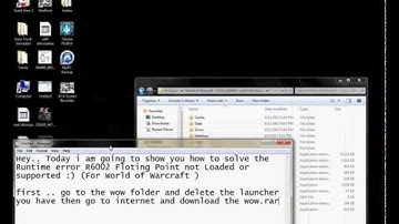 World of warcraft runtime error R6002 floating point not loaded or supporTed Fix ! :)