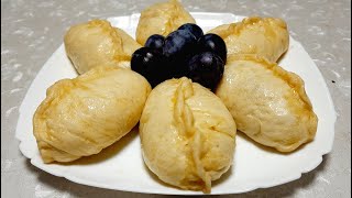 Delicious dumplings with plums, steamed.