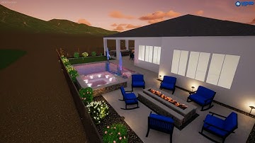 Grimes Backyard Oasis- Final Design- Thunderbird Pools and Spas- ThunderScapes