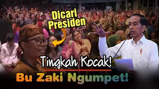 Kocak! Bu Zaki Ngumpet Dicari Jokowi! Bu Rini Colek-Colek Presiden