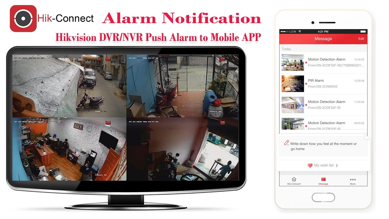 Setup motion/event Alarm notification on Hikvision DVR/NVR and Push alarm  to hik-connect mobile App - YouTube