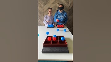 He’s Blindfolded 😎 Ball Toss Tic-Tac-Toe! #game #competition #together