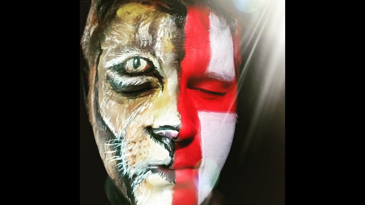 England Lion Football/Soccer Face paint tutorial. YouTube