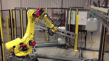 Automated Well Tank Handling System with FANUC R-2000iC Robot - Motion Controls Robotics