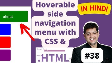 Create a Hoverable side navigation menu with CSS  || HTML Tutorial in Hindi #38