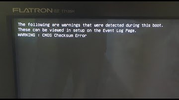 FIX: WARNING:cmos checksum error (warnings that were detected during boot)@PSCUTUBE