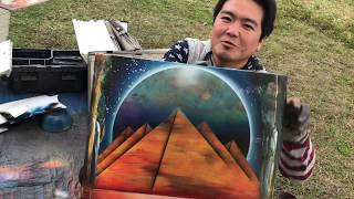 FREE PAINTING PRESENT pyramid spray paint art