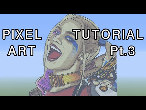 Minecraft Pixel Art Timelapse - Harley Quinn (Suicide S 