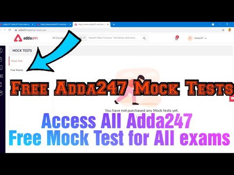 How to access Adda247 Mock tests free. Adda247 provides you free tests