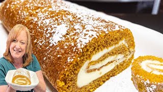 Classic PUMPKIN ROLL CAKE with Cream Cheese Filling