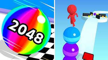 Ball Run 2048 Vs Stack Rider Max TikTok Levels Walkthrough Gameplay HT15
