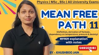Mean Free Path | lect.-11 | thermodynamics #physics #bscphysics