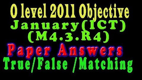O Level Doeacc/Nielit O Level 2011 January Solve Question  ICT (M4.3.R4)Paper  (Objection Type)