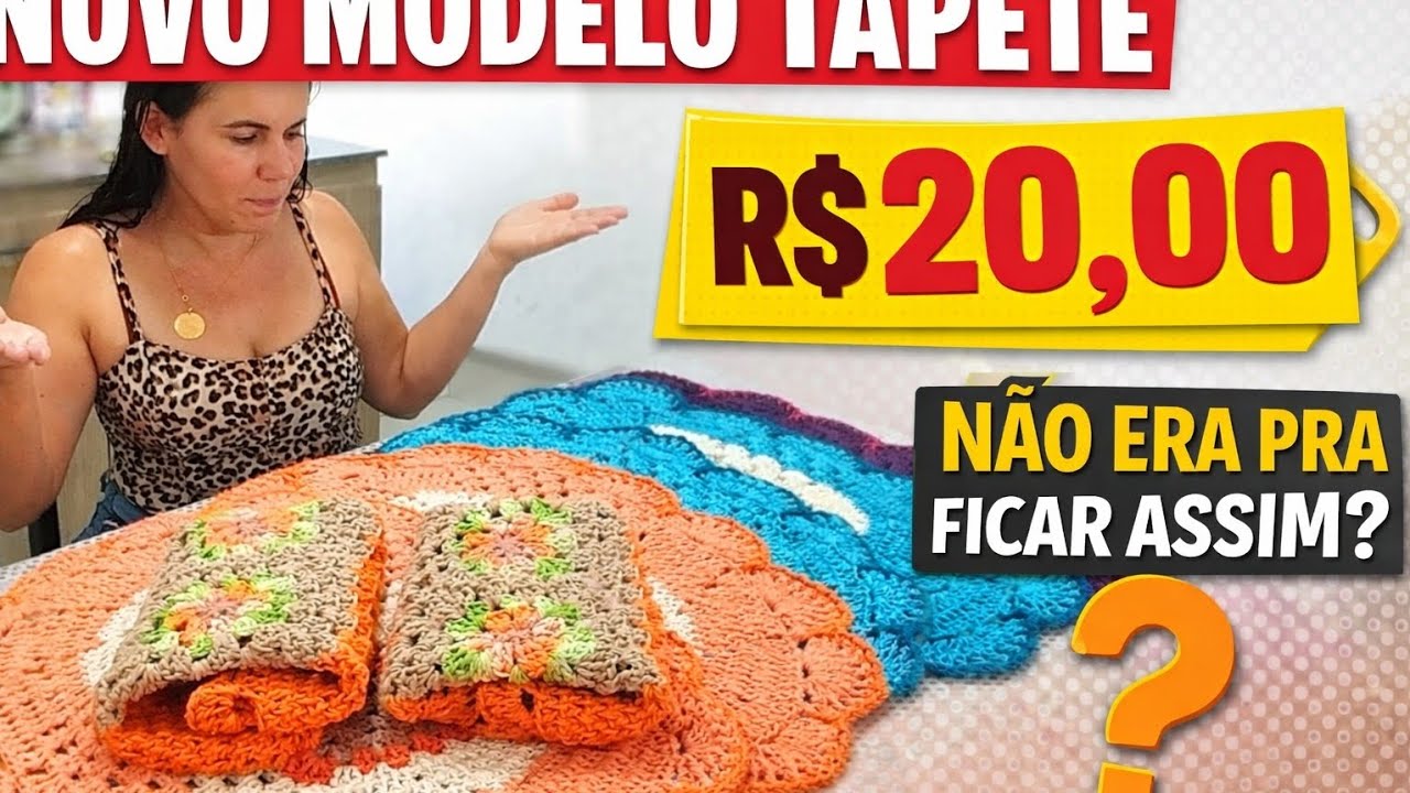 Tapete ECONÔMICO e Fácil 😱 Base Una Flor é Verdadeiro Luxo!#tapetedecroche #croche #tapete