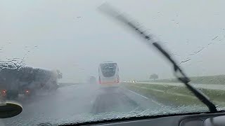 Heavy rain along the N4 past Middelburg in South Africa