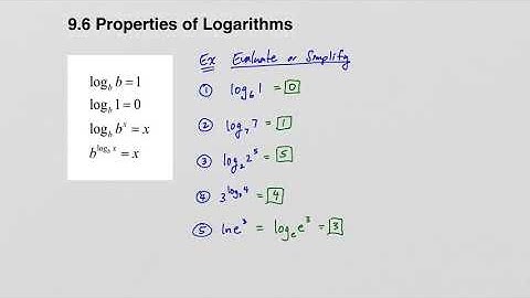 9.6 & 9.7 (Properties of Logs; Solving Exponential & Log Equations)
