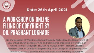 A workshop on Online Filing of Copyright by Dr. Prashant Lokhade