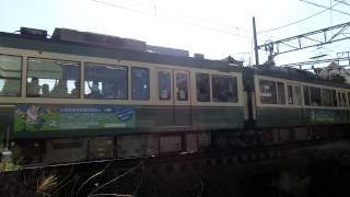 2014.9.28 新500形502F+江ノ電1000形1002F　七里ヶ浜発車【FHD】