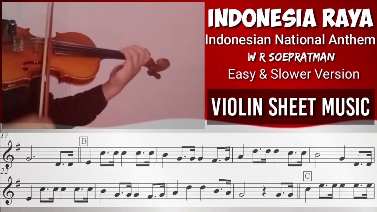 Free Sheet || Indonesia Raya - WR Soepratman || Violin Sheet Music