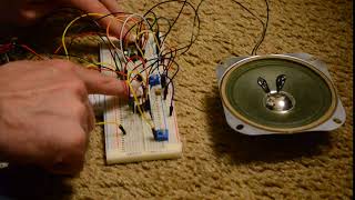 Two 555 timer and speaker circuit