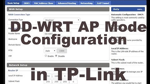 DD-WRT Access point mode with TPlink router